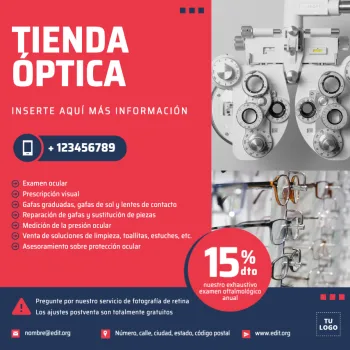 Edita un banner para una Óptica