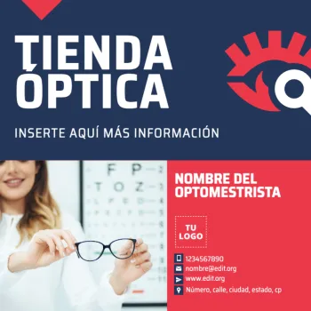 Edita un banner para una Óptica