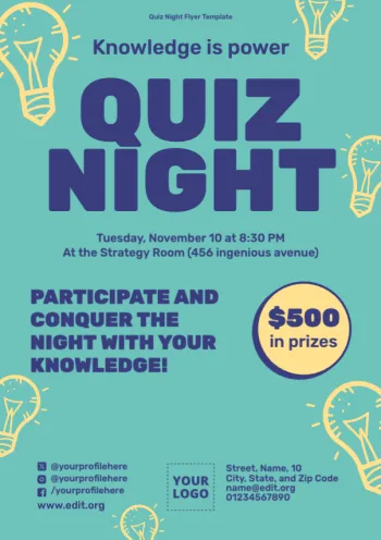 Edit a Quiz Night template