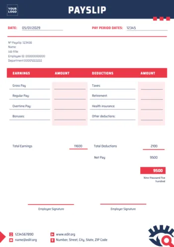 Edytuj darmowy szablon odcinka wypłaty