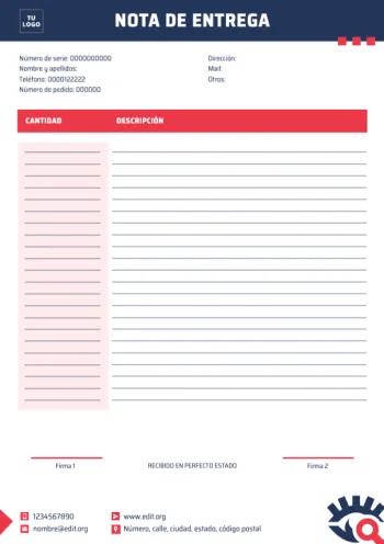 Edita una plantilla de albarán gratis