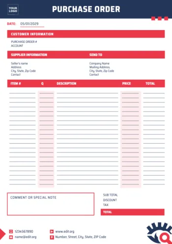 Edit an Order Template