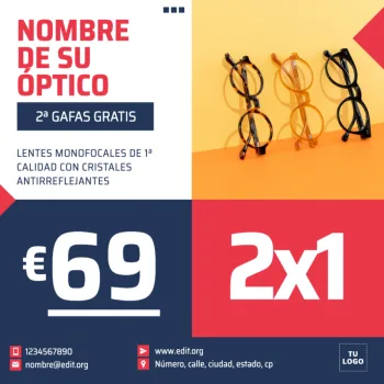 Edita un banner para una Óptica