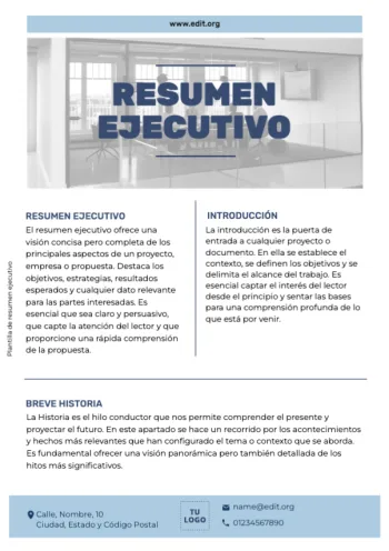 Edita un informe ejecutivo