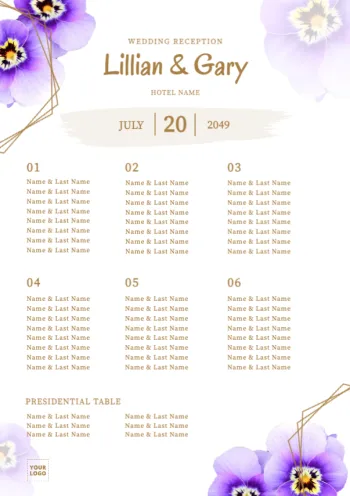 Edit a seating chart template