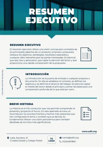 Edita un informe ejecutivo