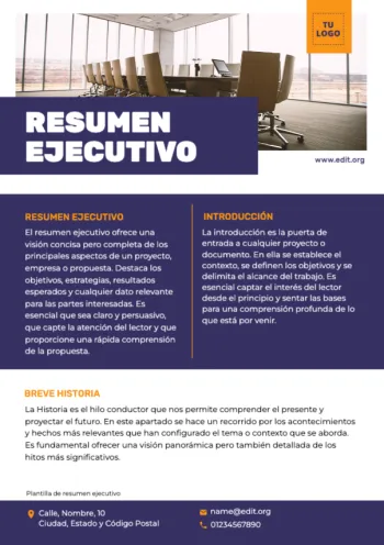 Edita un informe ejecutivo