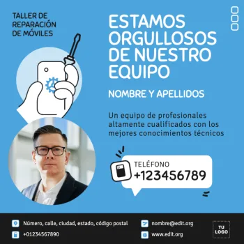 Edita un diseño de reparación de móviles