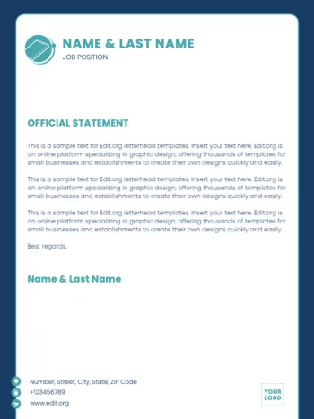 Modifier un modèle de lettre US