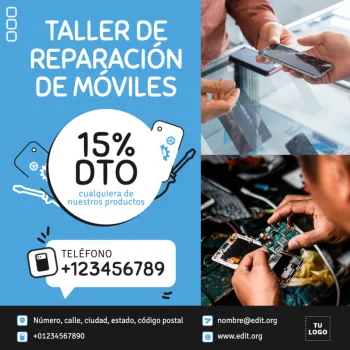 Edita un diseño de reparación de móviles