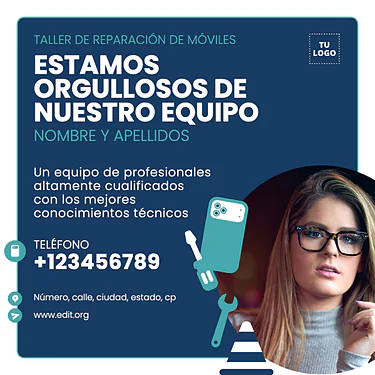 Edita un diseño de reparación de móviles