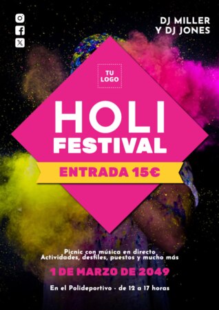Crea un diseño de Holi