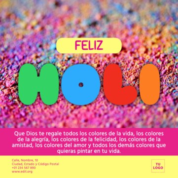 Crea un diseño de Holi