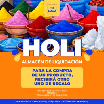 Crea un diseño de Holi