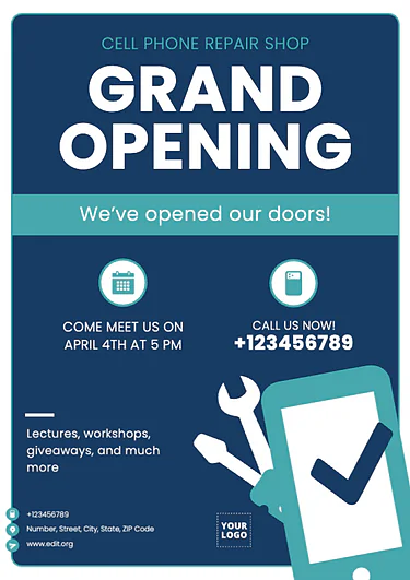 Edit a template for your grand opening