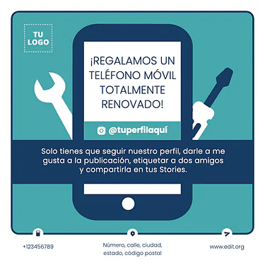 Edita un diseño de reparación de móviles