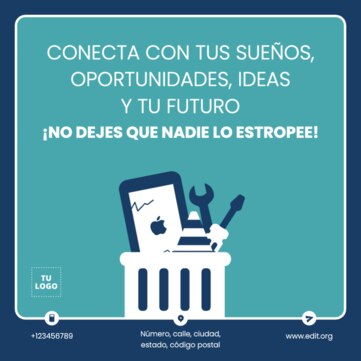 Edita un diseño de reparación de móviles