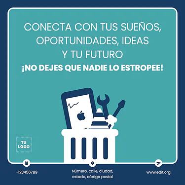 Edita un diseño de reparación de móviles