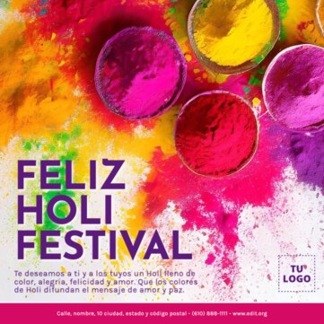 Crea un diseño de Holi