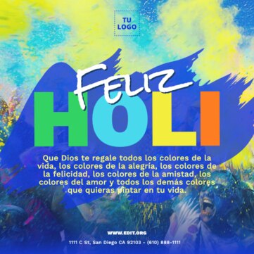 Crea un diseño de Holi