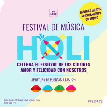 Crea un diseño de Holi