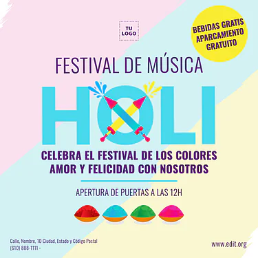 Crea un diseño de Holi