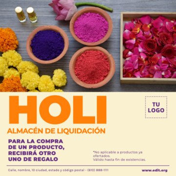Crea un diseño de Holi