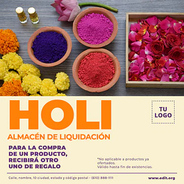 Crea un diseño de Holi