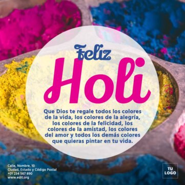 Crea un diseño de Holi