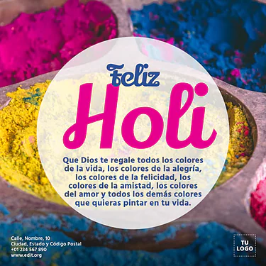 Crea un diseño de Holi