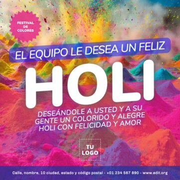 Crea un diseño de Holi
