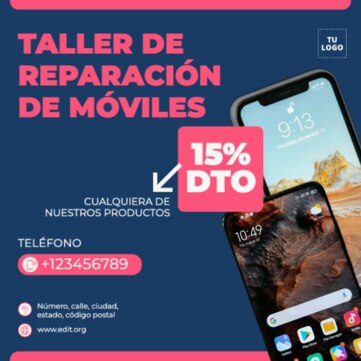 Edita un diseño de reparación de móviles