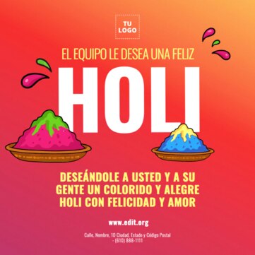 Crea un diseño de Holi
