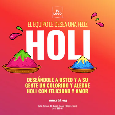 Crea un diseño de Holi