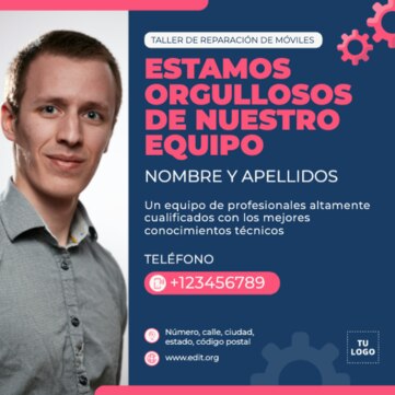 Edita un diseño de reparación de móviles