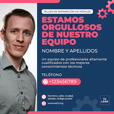 Edita un diseño de reparación de móviles