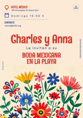 Edita una invitación a fiesta mexicana