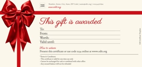 Créer un chèque-cadeau