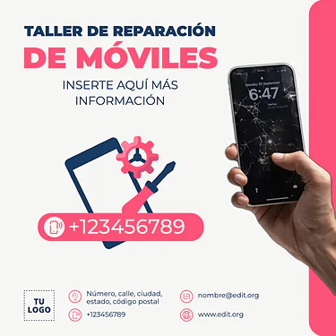 Edita un diseño de reparación de móviles