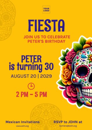 Edit a Mexican theme invite template