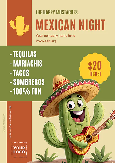 Edit a Mexican theme invite template