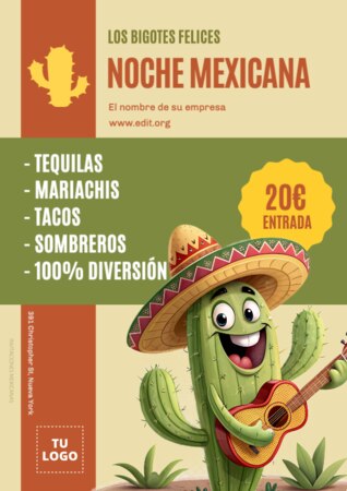 Edita una invitación a fiesta mexicana