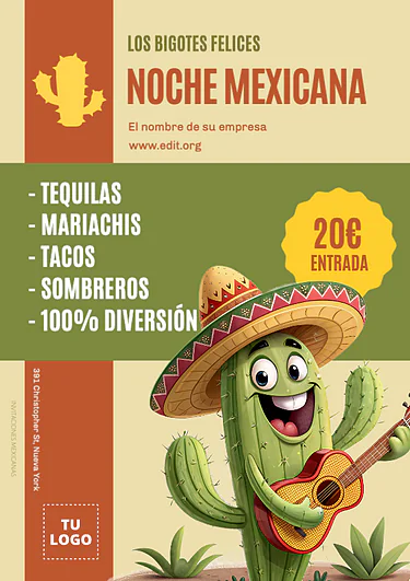 Edita una invitación a fiesta mexicana