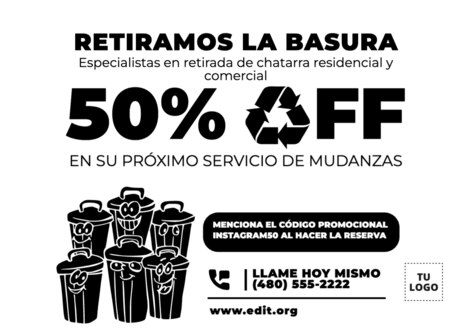 Editar una plantilla para retirada de trastos