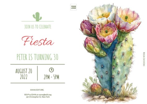 Een sjabloon voor een uitnodiging met Mexicaans thema bewerken