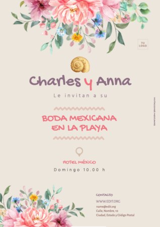 Edita una invitación a fiesta mexicana