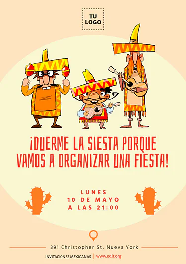 Edita una invitación a fiesta mexicana