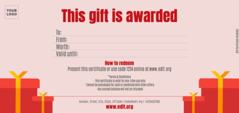 Créer un chèque-cadeau