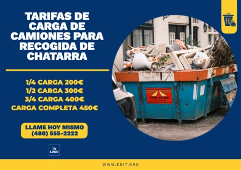 Editar una plantilla para retirada de trastos