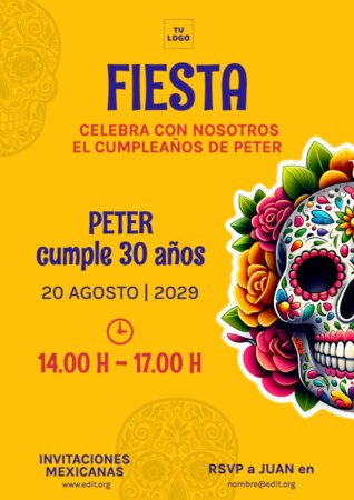 Edita una invitación a fiesta mexicana